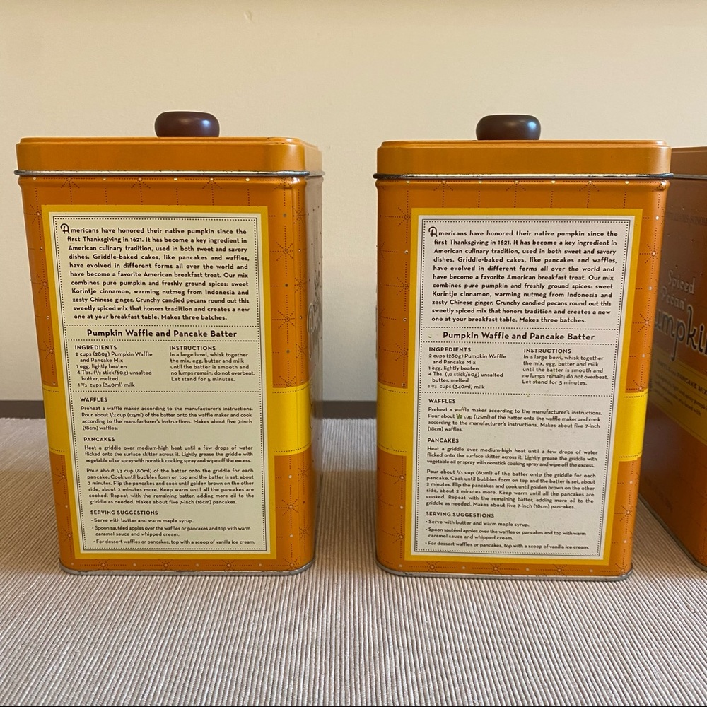 Williams Sonoma Spiced Pecan Pumpkin Waffle & Pancake Tins Set of 3 - Picture 11 of 16